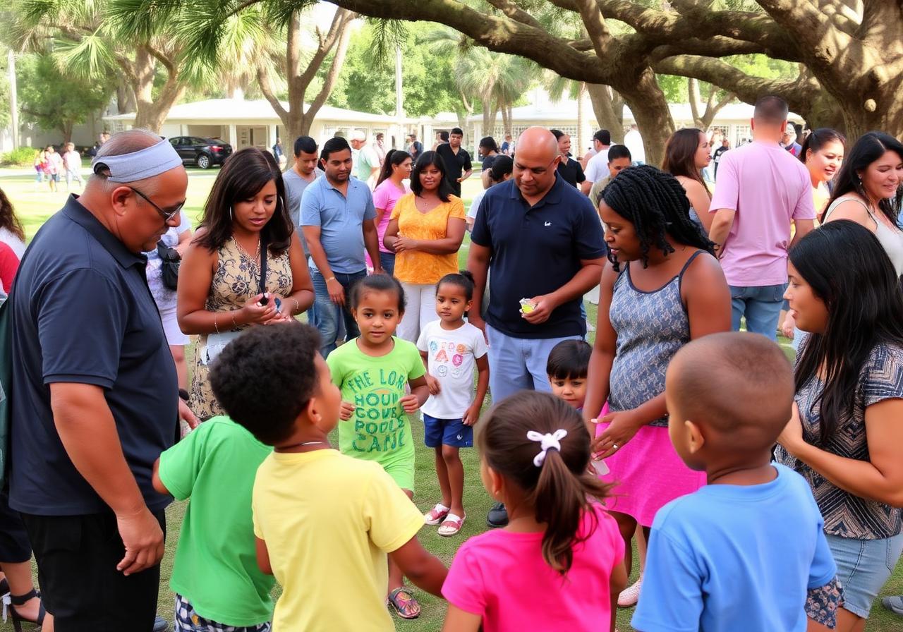 Florida neighbors gathered at a community park