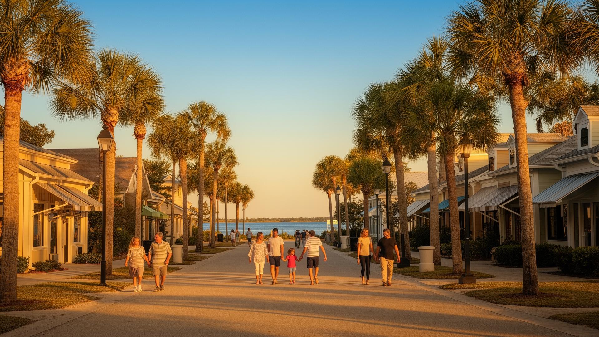A Florida neighborhood at golden hour